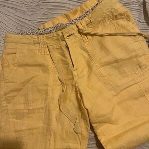 Light Yellow women’s  capri vintage pants